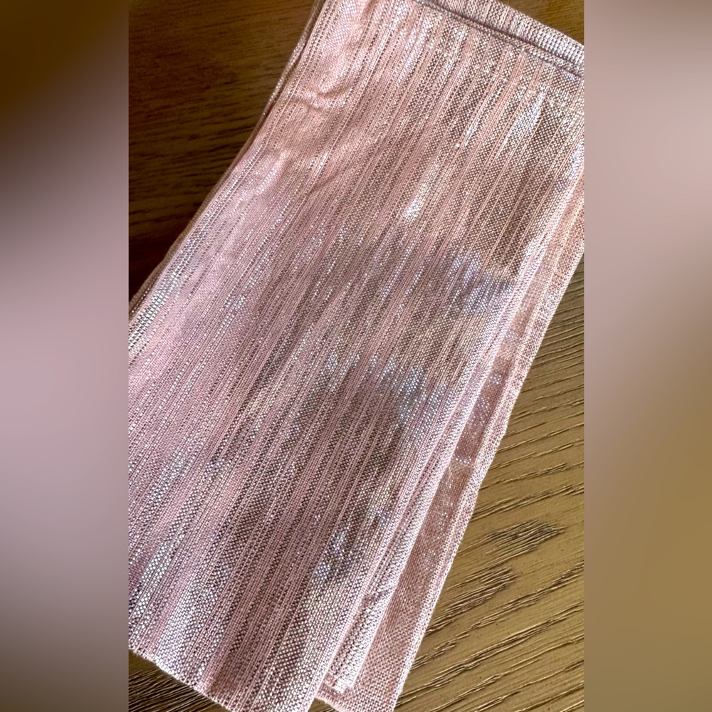 Napkins set of 8, pink + silver new